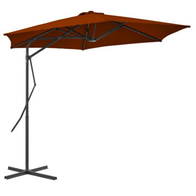Berkfield Outdoor Parasol With Steel Pole Terracotta 300X230 Cm - image 1