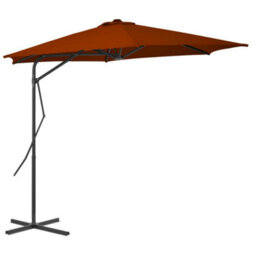 Berkfield Outdoor Parasol With Steel Pole Terracotta 300X230 Cm - thumbnail 2
