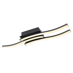 Luminosa Lighting Luminosa Kasimir Integrated Led Semi Flush Ceiling Light Matt Black 3X Led 3000K