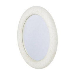 Buttercup Farm Aspen Bone Inlay Round Mirror - Wood/bone - L6 X W100 X H100 Cm - White/ivory - thumbnail 2