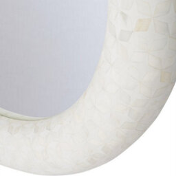 Buttercup Farm Aspen Bone Inlay Round Mirror - Wood/bone - L6 X W100 X H100 Cm - White/ivory - thumbnail 4