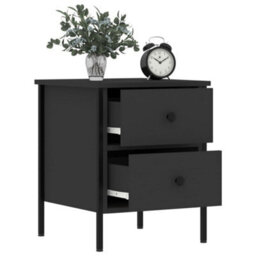 Berkfield Bedside Cabinets 2 Pcs Black 40X42X50 Cm Engineered Wood - thumbnail 4
