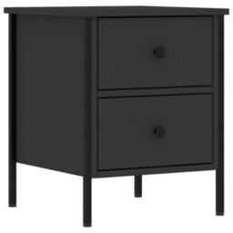 Berkfield Bedside Cabinets 2 Pcs Black 40X42X50 Cm Engineered Wood - thumbnail 5