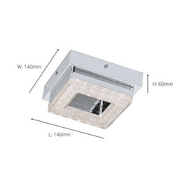 Eglo Fradelo Chrome And Clear Crystal Effect Metal Flush Ceiling Light, (D) 14Cm - thumbnail 4