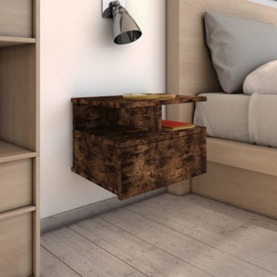 Berkfield Floating Nightstand Smoked Oak 40X31X27 Cm Engineered Wood - image 1