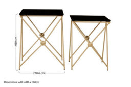 Orsina Stylish Design Gold Finish Side Tables, Versatile Side Table By Couch For Livingroom, Durable Lounge Table - thumbnail 3