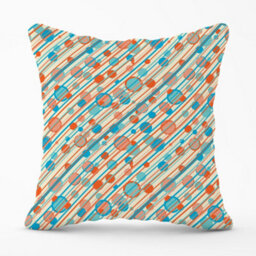 Warren Reed Designer Retro Stripes And Circles Cushions 45Cm X 45Cm - thumbnail 1