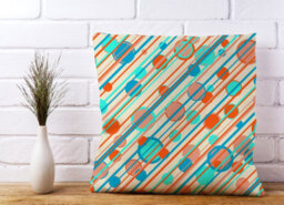 Warren Reed Designer Retro Stripes And Circles Cushions 45Cm X 45Cm - thumbnail 2