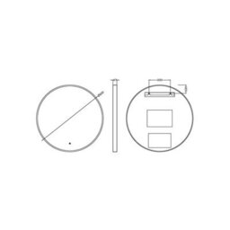 Balterley Quixhill Round Inset Framed Led Touch Sensor Mirror With Demister Pad, 800mm - Chrome - thumbnail 2