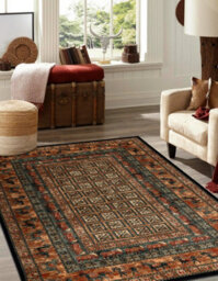 RugsX Wool Carpet Kashqai 4301 500 Oriental, Frame Beige / Green  135X200 Cm - thumbnail 4