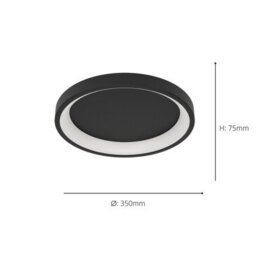 Eglo Loretello-Z Smart Control Steel Led Rgb Modern Ceiling Light, Black - thumbnail 6