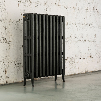 Arroll Neo-Classic Pewter 4 Column Radiator, (W)634mm X (H)760mm