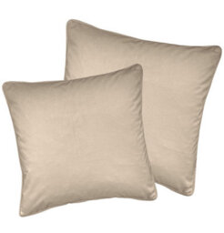 Luxury Enhanced Living Pair Of Cream Velvet Cushion Covers - 43X43Cm - Cases Only