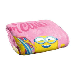 Minions Beach Bum Club Silky Bob Soft Touch Blanket Pink/multicoloured (One Size) - thumbnail 3