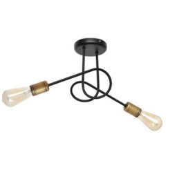 Luminosa Lighting Luminosa Oxford Multi Arm Semi Flush Ceiling Light Black, Patina 38Cm - thumbnail 1