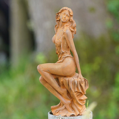 Burgess Cast Iron Lady Sculpture Antique Style Woman Ornament Home Garden Decoration Roman Goddess Metal Statue - image 1