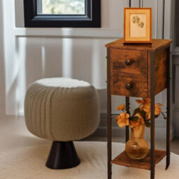 Rafaelo Mobilia Set Of 2 Double Drawer Bedside Tables Brown - thumbnail 3