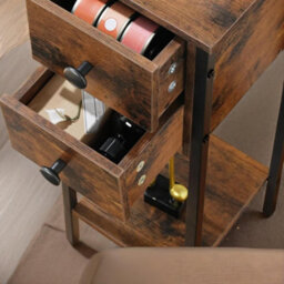 Rafaelo Mobilia Set Of 2 Double Drawer Bedside Tables Brown - thumbnail 6