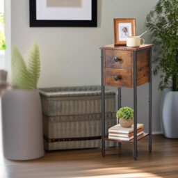 Rafaelo Mobilia Set Of 2 Double Drawer Bedside Tables Brown - thumbnail 5