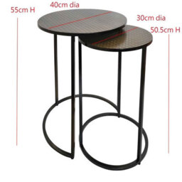 Aspect Furniture Hiba Round Nest Of 2 Table,honeycomb Pattern Metal Table,antique Brass - thumbnail 6