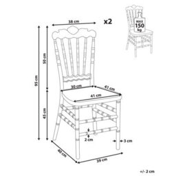 Wyld And Coco Transparent Vintage-Inspired Dining Chairs Set Of 2 Clear Polycarbonate For Modern Dining Room - thumbnail 4