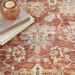 Rust Traditional Rug, 5mm Thick Anti-Shed Bordered Geometric Rug, Luxurious Persian Rug For Dining Room-69Cm X 310Cm (Runner) - thumbnail 4