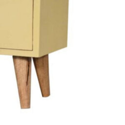 Wyld Haus Gordes Yellow Hand-Painted Mango Wood Bedside Table, 2 Drawers, Nordic Legs - thumbnail 9