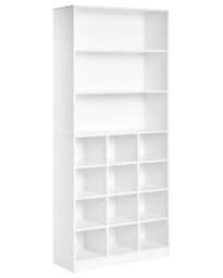 Wyld And Coco Luxehome White Mdf Melamine Shoe Storage Cabinet Tall Organizer W80 X D30 X H180Cm - thumbnail 3