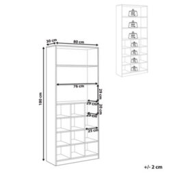 Wyld And Coco Luxehome White Mdf Melamine Shoe Storage Cabinet Tall Organizer W80 X D30 X H180Cm - thumbnail 4