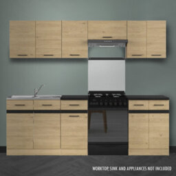 Heze Furniture Summer 7 Unit Kitchen Cabinets Set 230Cm In Bernstein Oak - thumbnail 1
