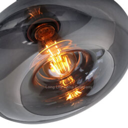 Long Life Lamps Company Modern Vintage Smoked Grey Glass Ceiling Pendant Light M0198 - thumbnail 5