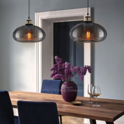 Long Life Lamps Company Modern Vintage Smoked Grey Glass Ceiling Pendant Light M0198 - thumbnail 8