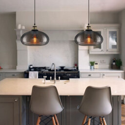 Long Life Lamps Company Modern Vintage Smoked Grey Glass Ceiling Pendant Light M0198 - thumbnail 9