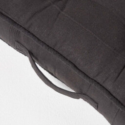 Homescapes Rajput Ribbed Cotton Floor Cushion Black - thumbnail 4