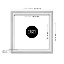 11X11 White Ornate Picture Frame (27.9 X 27.9Cm) Poster, Photo, Artwork, Gallery Wall Or Print - thumbnail 2