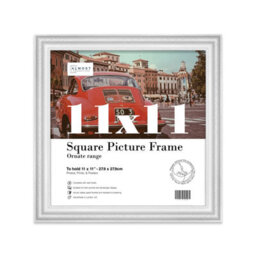 11X11 White Ornate Picture Frame (27.9 X 27.9Cm) Poster, Photo, Artwork, Gallery Wall Or Print - thumbnail 1