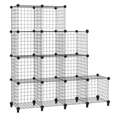 12 Cube Storage Shelf Wire Metal Grid Diy Modular Cabinet Bookcase Bookshelf New - image 1
