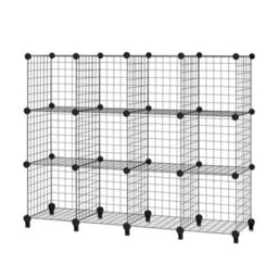 12 Cube Storage Shelf Wire Metal Grid Diy Modular Cabinet Bookcase Bookshelf New - thumbnail 5