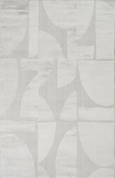 Hamilton Modern Sheen Area Rug - Abstract Motif Geometric Lines Design Silver 160Cm X 230Cm - thumbnail 2