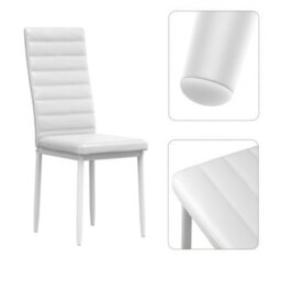 Bealife Faux Leather Dining Chairs Set Of 6, High Back, Modern Design, Metal Legs, For Kitchen & Dining Room - thumbnail 5