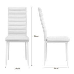 Bealife Faux Leather Dining Chairs Set Of 6, High Back, Modern Design, Metal Legs, For Kitchen & Dining Room - thumbnail 4