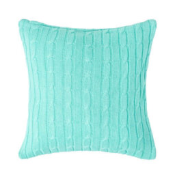 Homescapes Cotton Cable Knit Pastel Green Cushion Cover, 45 X 45 Cm