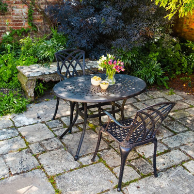 Lazy Susan Daisie Antique Bronze 2 Seater Metal Garden Furniture Set - image 1