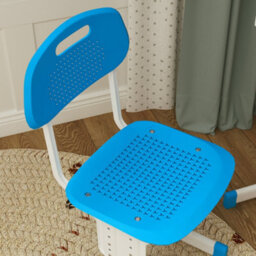 Homcom Kids Desk And Chair Set W/ Drawer, Book Stand, Pen Slot, Blue - thumbnail 9