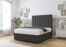 "Comfort Tokyo Graphite Tweed Divan Bed Base No Drawers - 26"" Strutted  5' King" - thumbnail 5