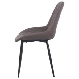 Beliani 2-Pack Quilted Faux Leather Dining Chairs Dark Brown With Powder-Coated Iron Legs - thumbnail 6