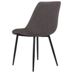 Beliani 2-Pack Quilted Faux Leather Dining Chairs Dark Brown With Powder-Coated Iron Legs - thumbnail 7