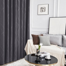 Deconovo Dot Line Decorative Super Soft Thermal Insulated Energy Saving Blackout Curtains Dark Grey W46 X L72 Inch 2 Panels - thumbnail 4