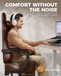 Gtplayer Gaming Chair, Ergonomic Computer Chair With Footrest And Lumbar Support Height Adjustable, Chocolate - thumbnail 4