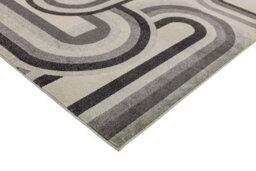 Grey Modern Geometric Easy To Clean Dining Room Rug-120Cm X 170Cm - thumbnail 3